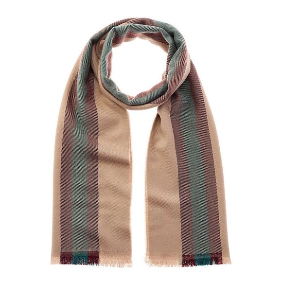 Gucci Gg Wool Scarf, Brown - Picture 1 of 3